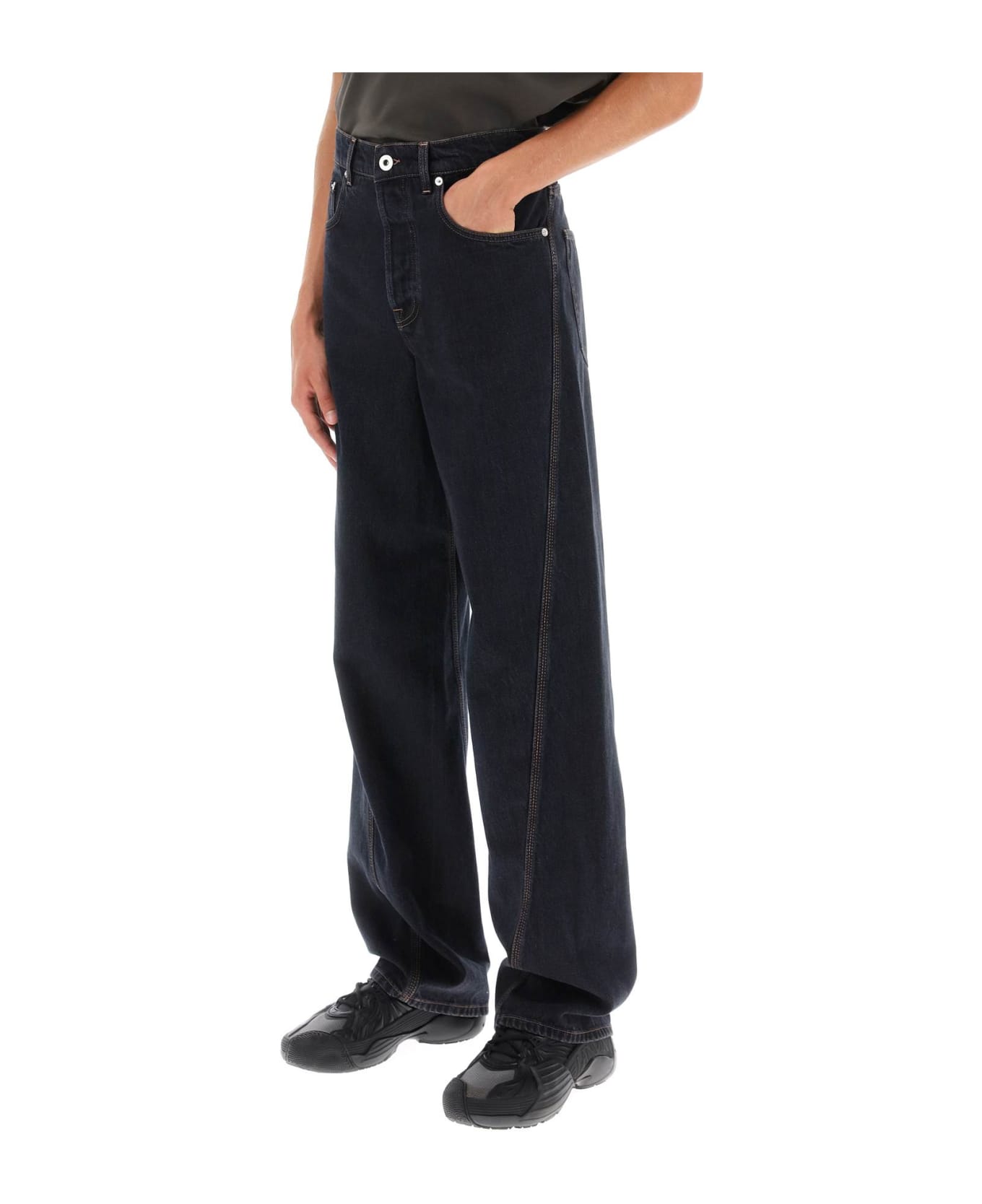 Lanvin Baggy Jeans With Twisted Seams - CHESTNUT (Blue) デニム