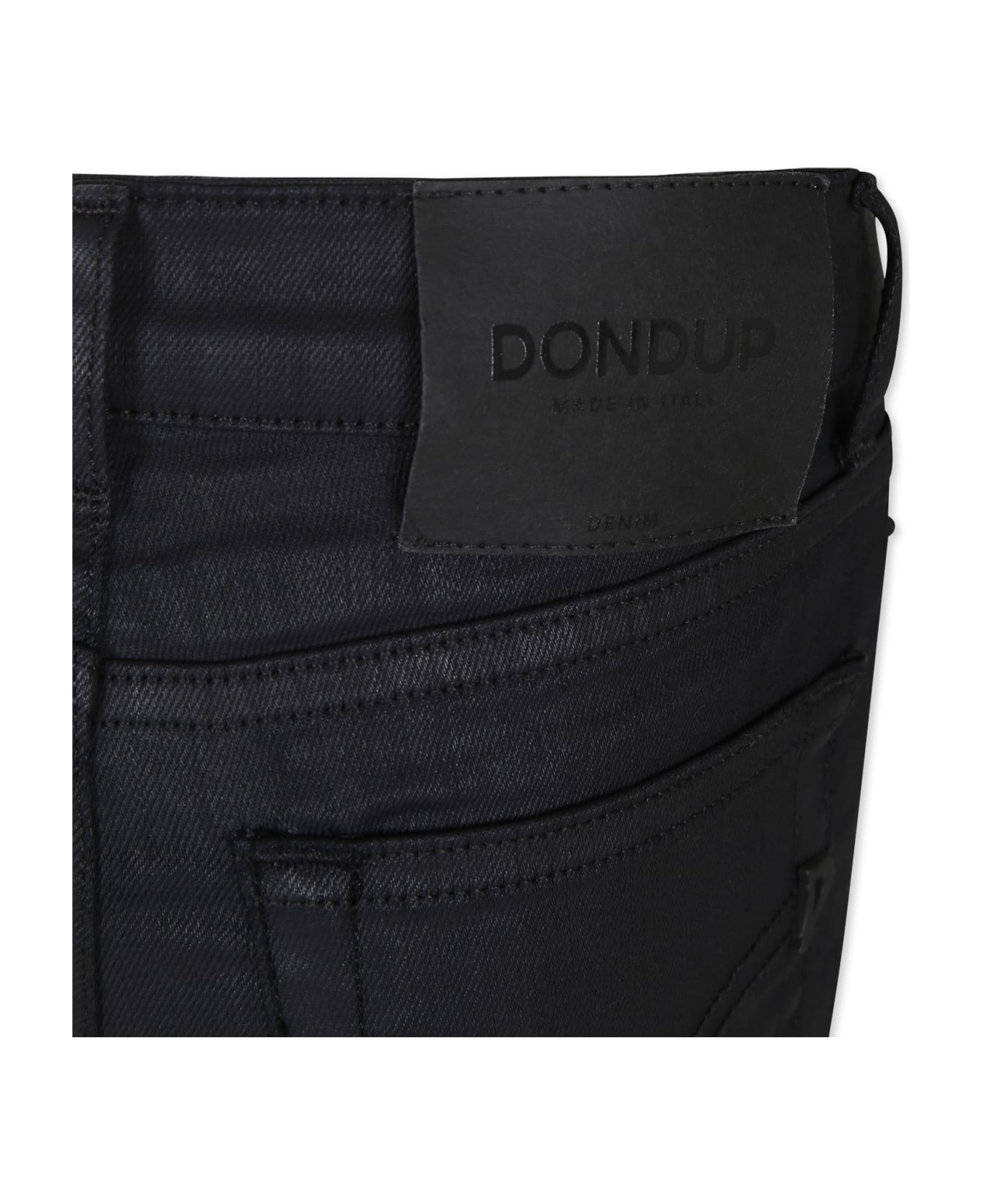 Dondup Black Trousers For Girl With Logo - Black