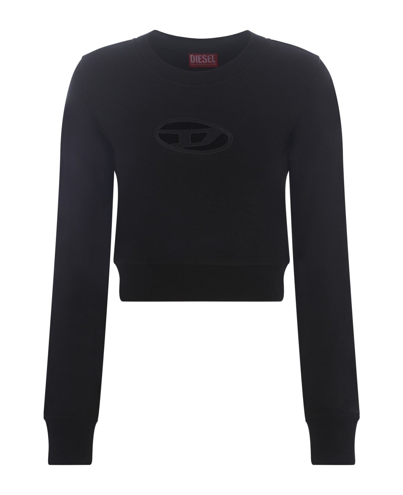 Diesel F-slimmy Cropped Sweatshirt - Black