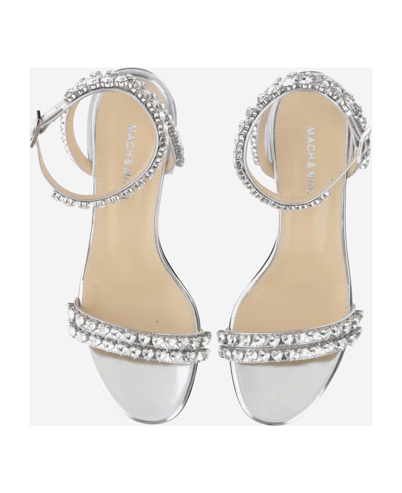 Mach & Mach Silk Audrey Sandals - Silver サンダル