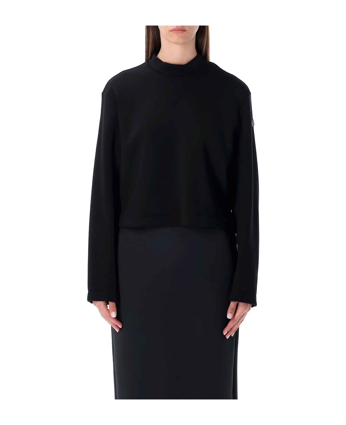 Moncler Genius Moncler X Edward Enninful Neoprene Crew Neck Sweatshirt - BLACK