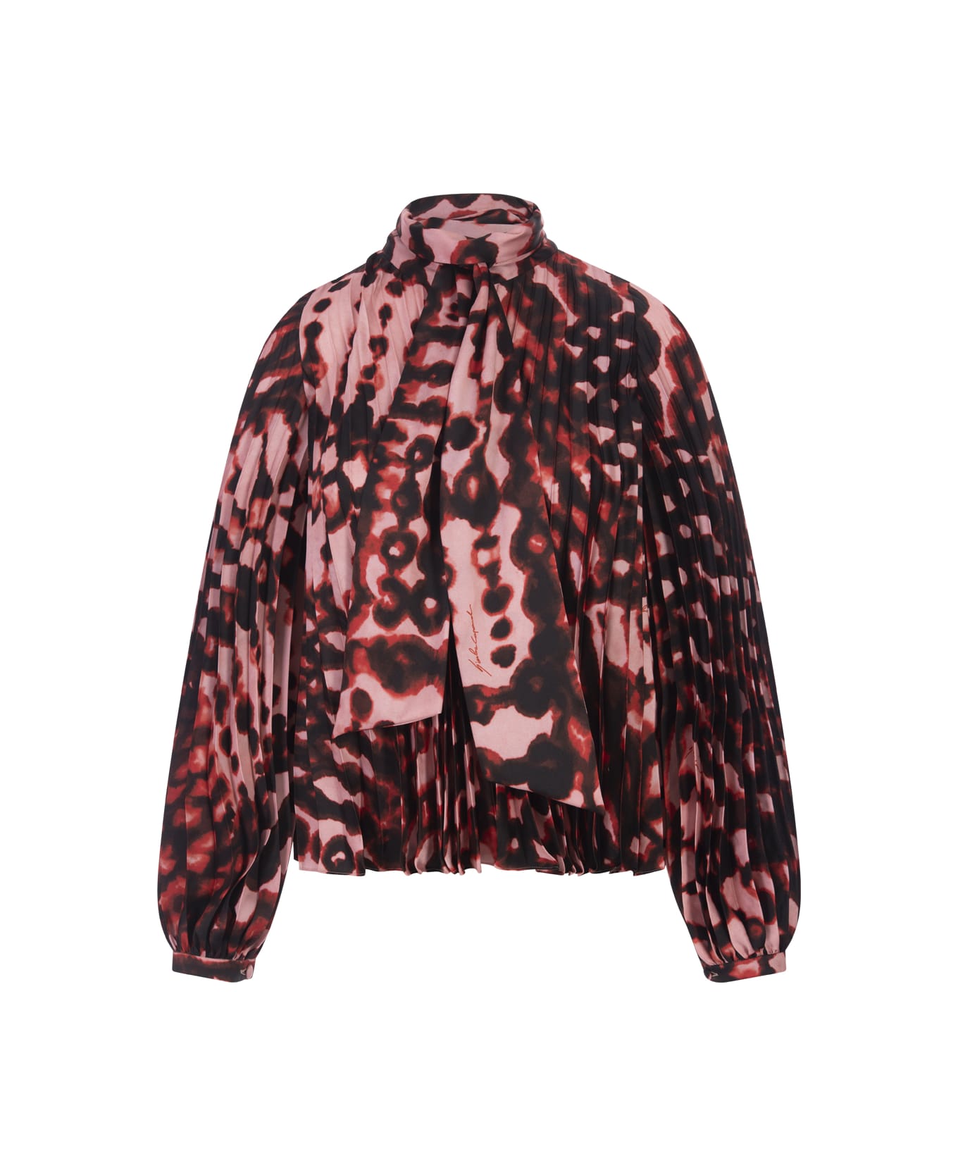 Gianluca Capannolo Pink Printed Pleated Blouse - Red