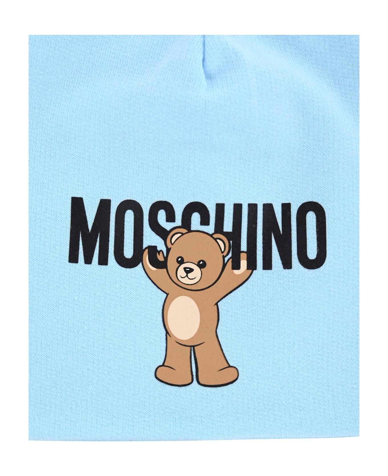 Moschino Light Blue Hat For Baby Boy With Teddy Bear - Light Blue