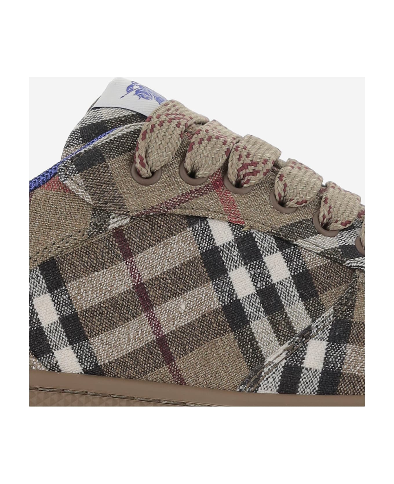 Burberry Terrace Sneakers With Check Pattern - Red