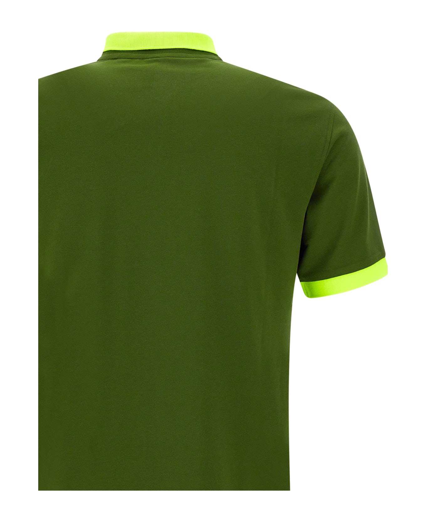 Sun 68 'big Stripe' Cotton Polo Shirt - Green
