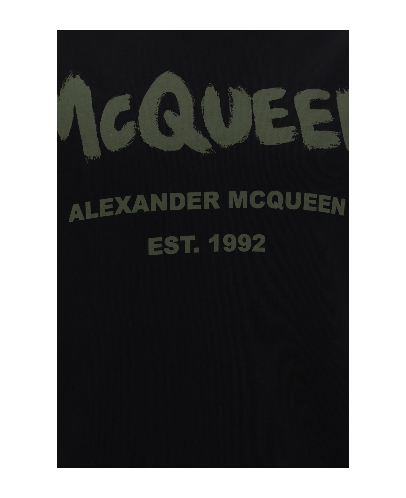 Alexander McQueen Graffiti Print Sweater - Black Khaki
