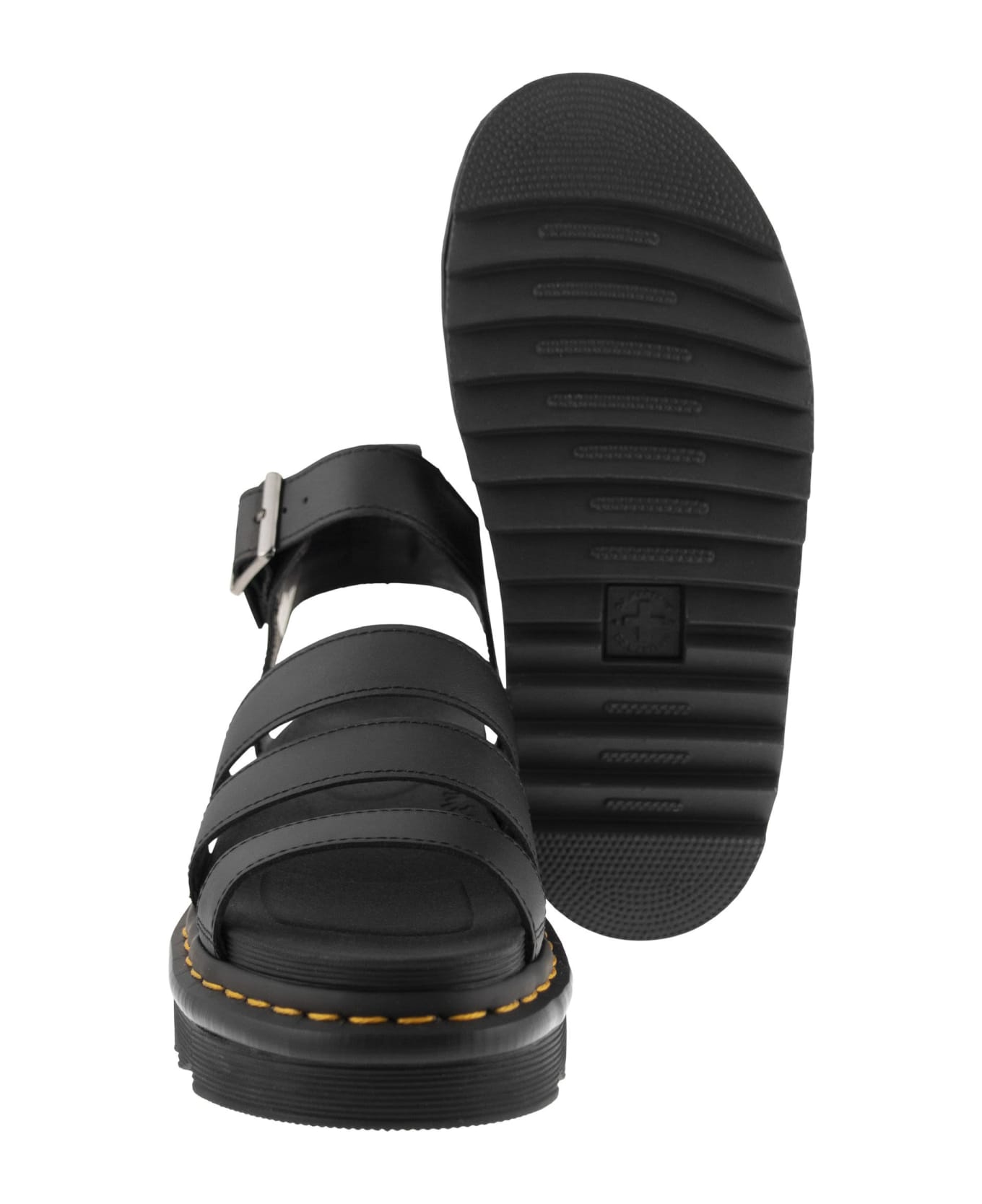 Dr. Martens Blaire Leather Sandals With Straps - Black サンダル