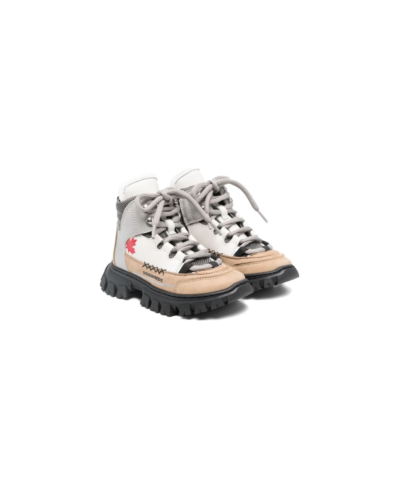 Dsquared2 Sneakers In Pelle - Beige