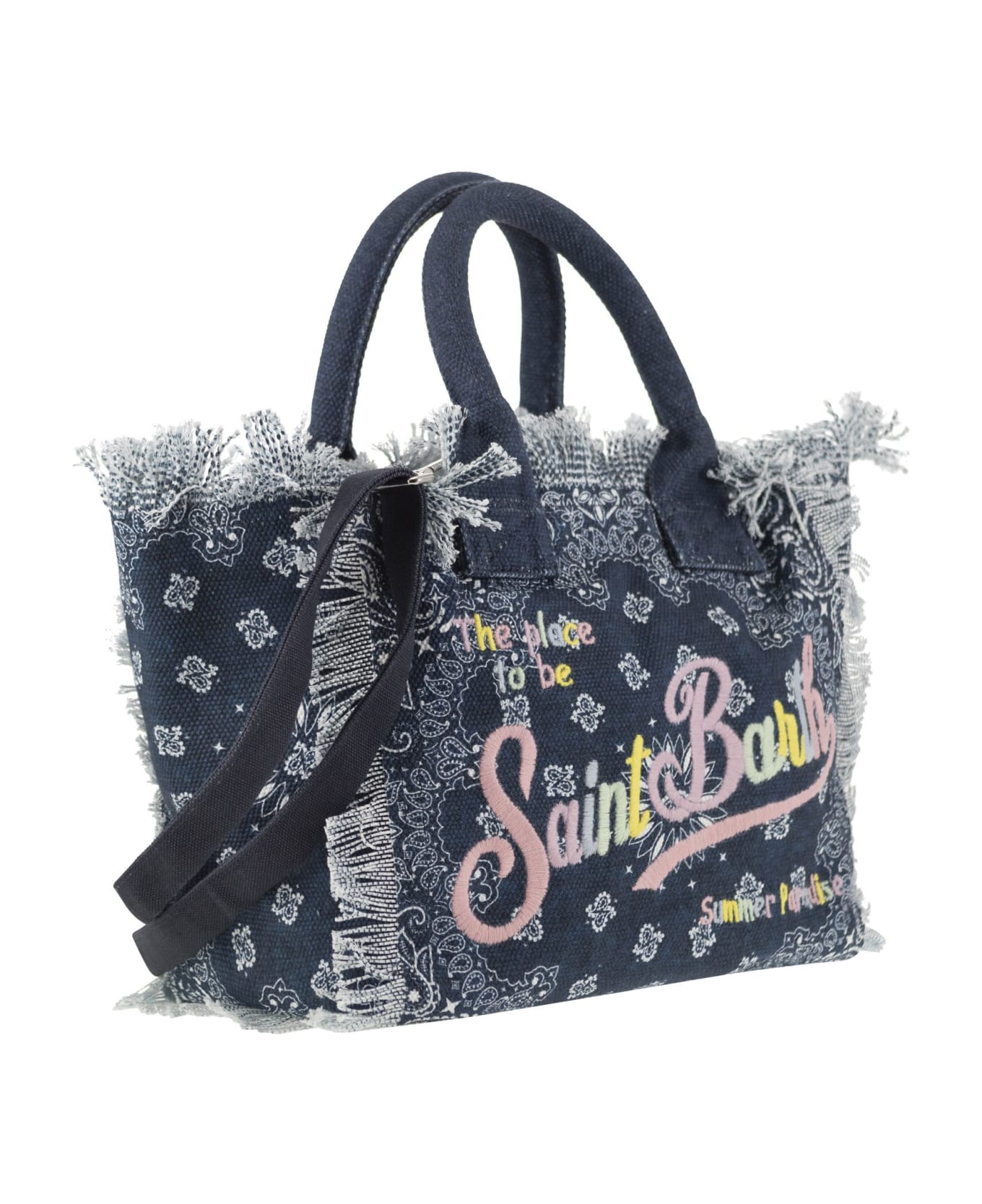 MC2 Saint Barth Colette - Denim Handbag With Bandana Pattern - Denim