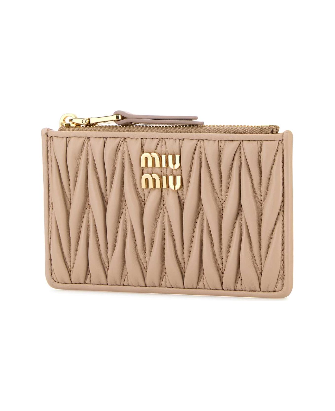 Miu Miu Powder Pink Nappa Leather Card Holder - CIPRIA