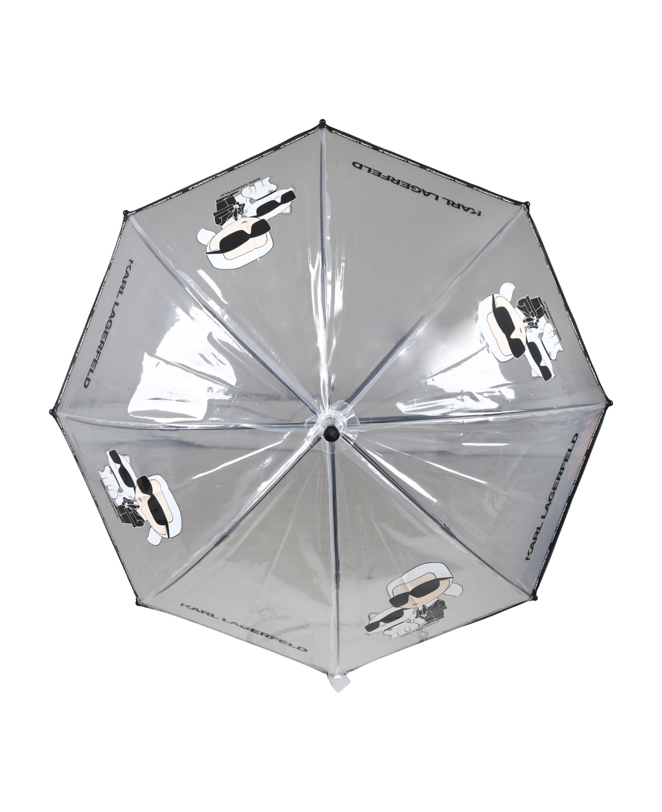 Karl Lagerfeld Kids Transparent Umbrella For Kids With Logo - Transparent
