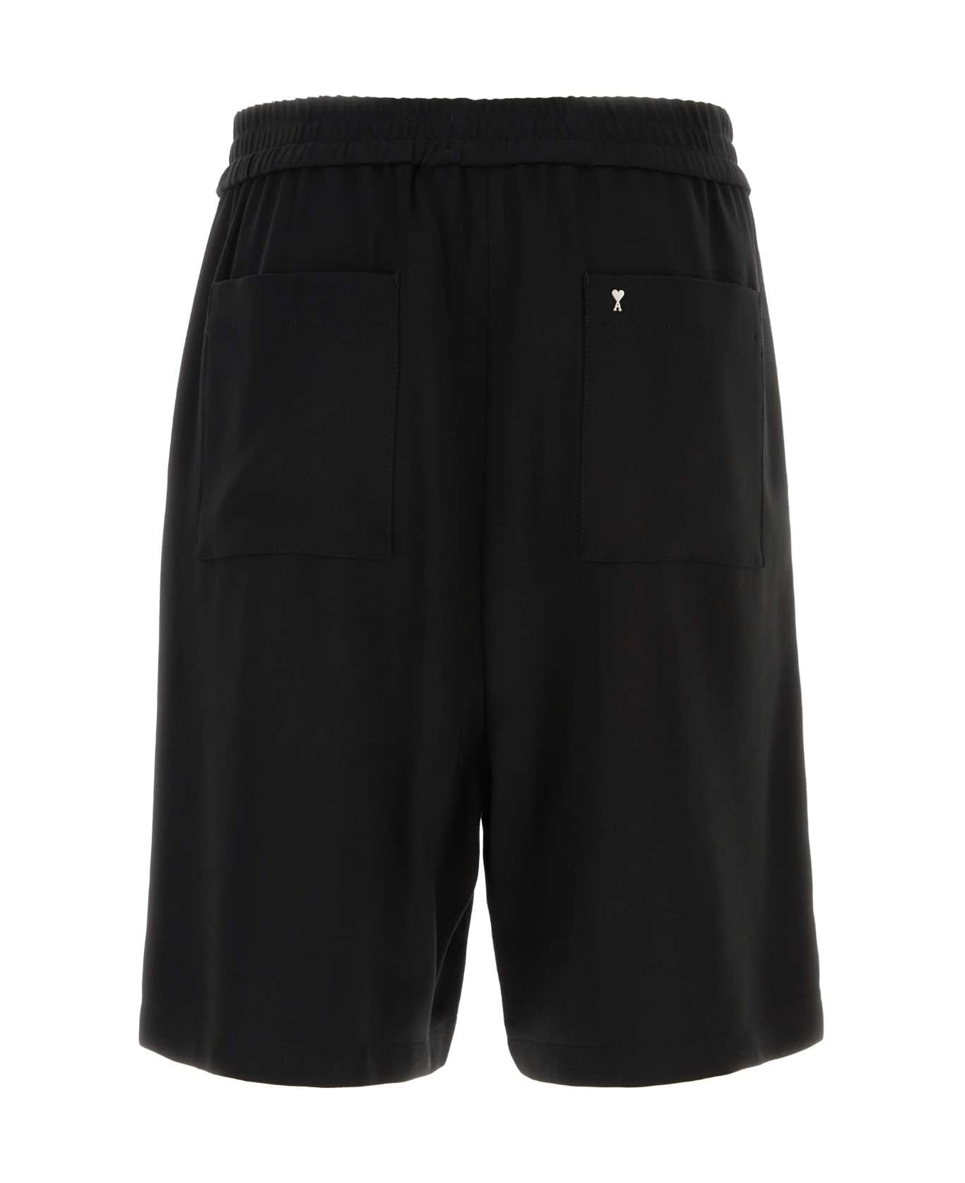 Ami Alexandre Mattiussi Black Viscose Blend Bermuda Shorts - BLACK ショートパンツ
