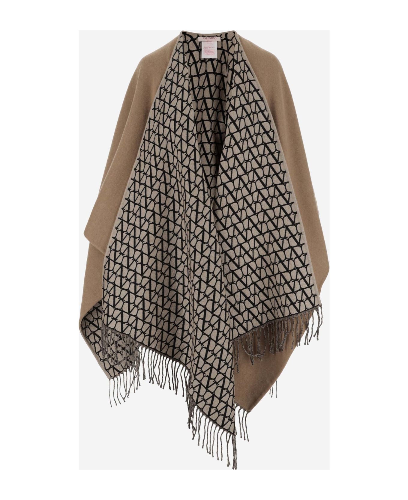 Wool Blend Iconographe Toile Poncho - Thumbnail 2
