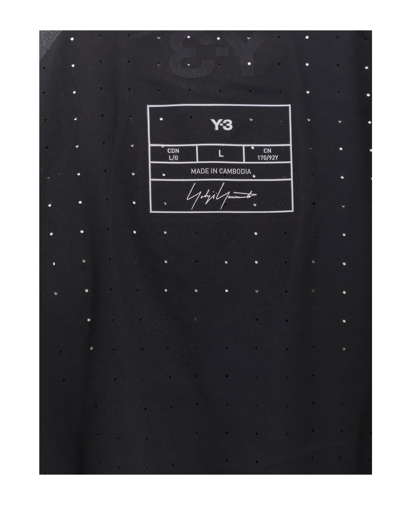 Y-3 Perforated Technical Fabric And Mesh Top - Black