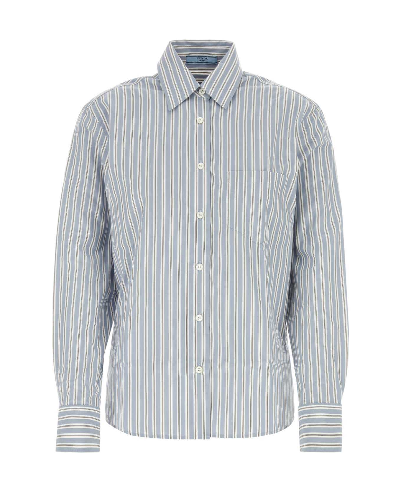 Prada Embroidered Poplin Shirt - PERVINCA