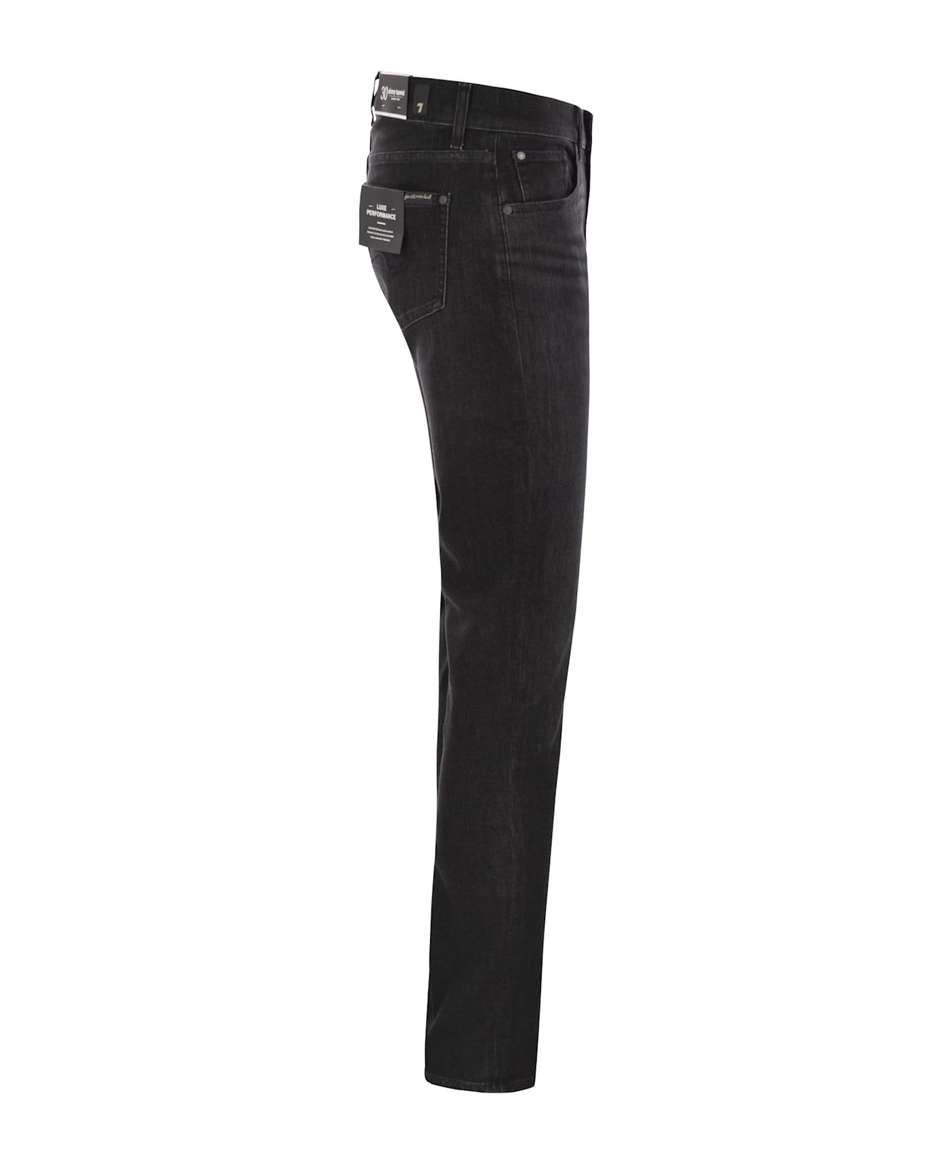 7 For All Mankind Slimmy Tapered - Skinny Medium-waisted Jeans - Black