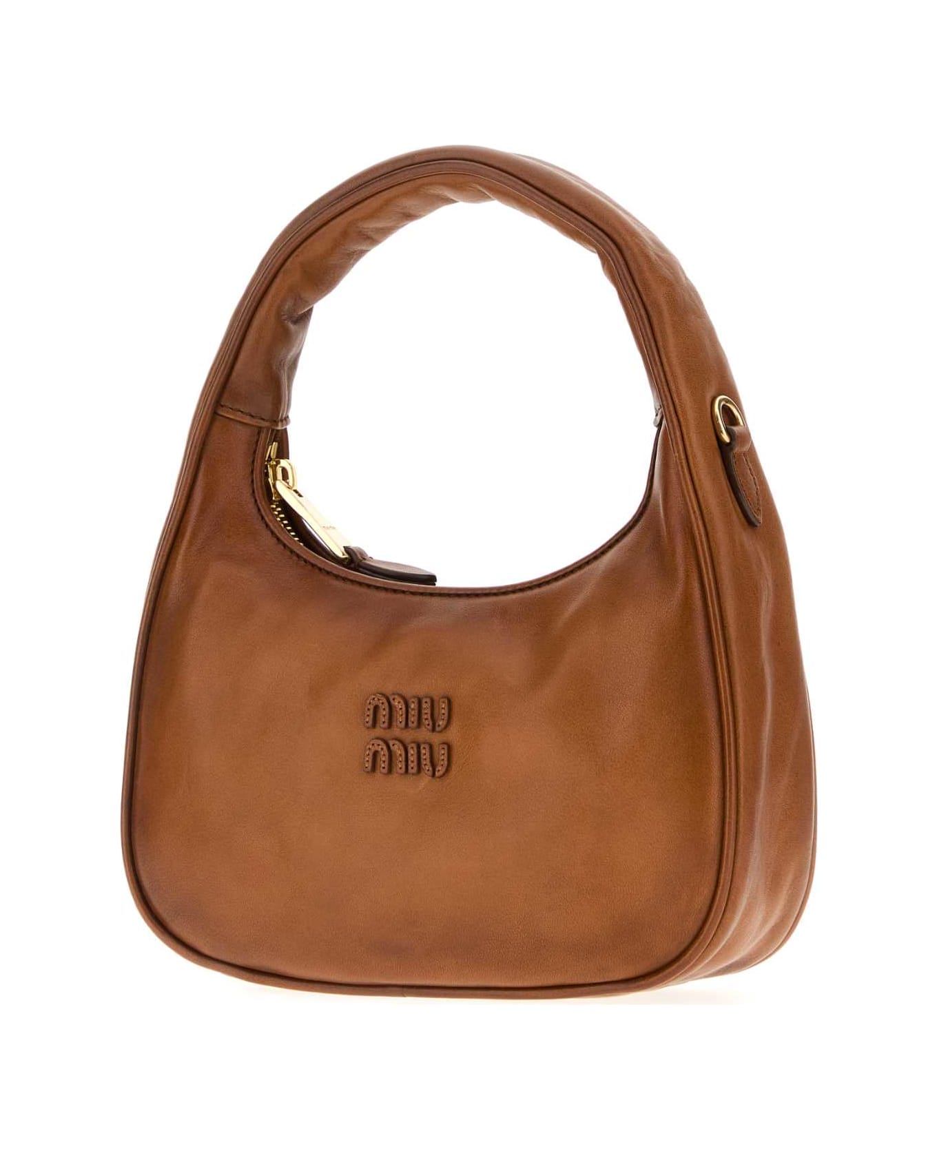 Miu Miu Caramel Leather Wander Handbag - COGNAC