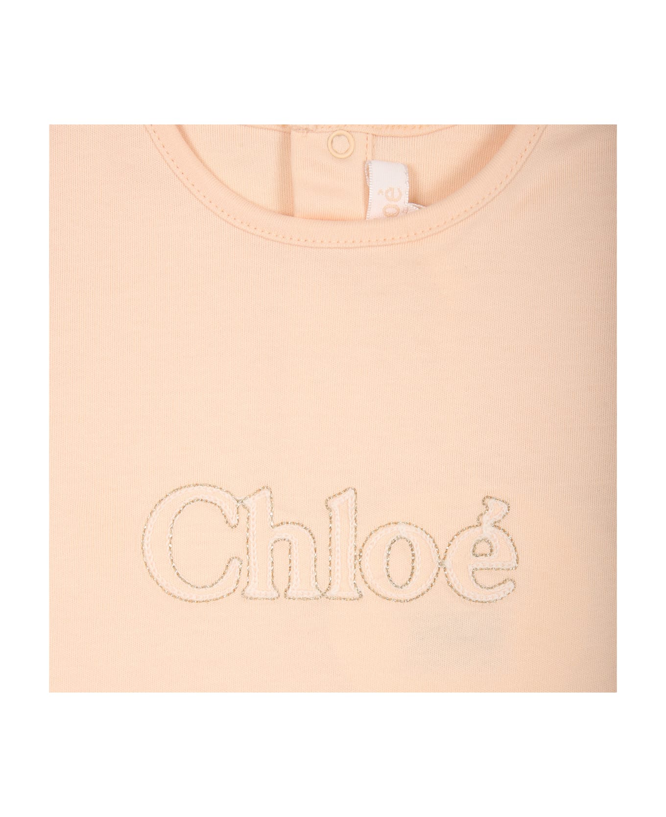 Chloé Pink T-shirt For Baby Girl With Logo - Pink