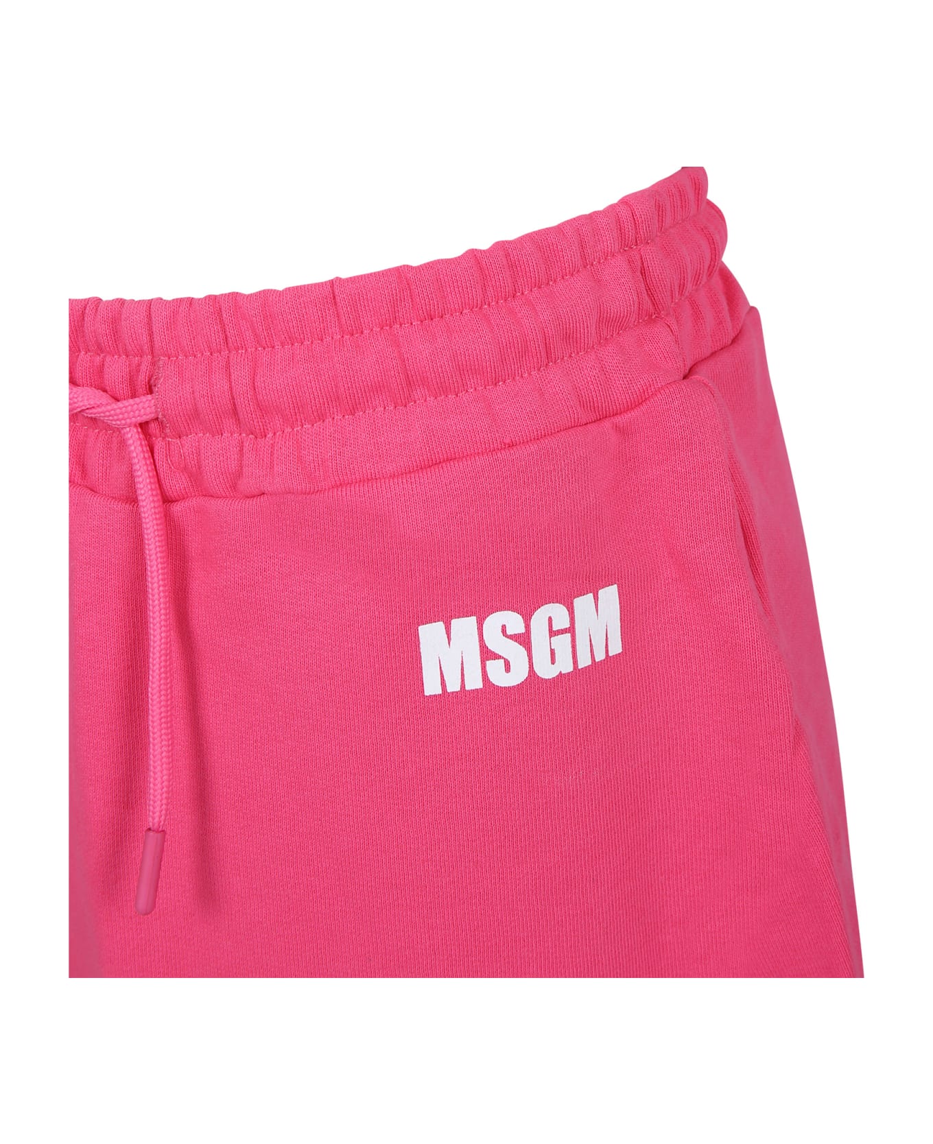MSGM Fuchsia Skirt For Girl With Logo And Writing