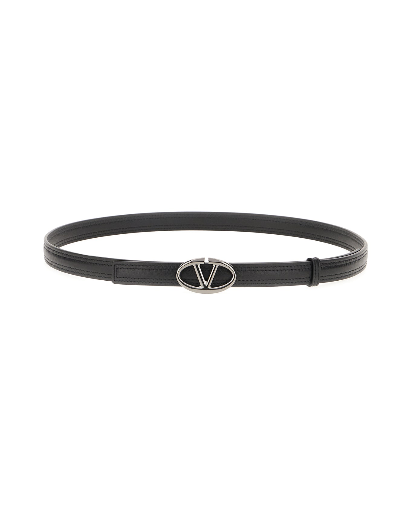 Valentino Garavani Black Leather Belt - NERO