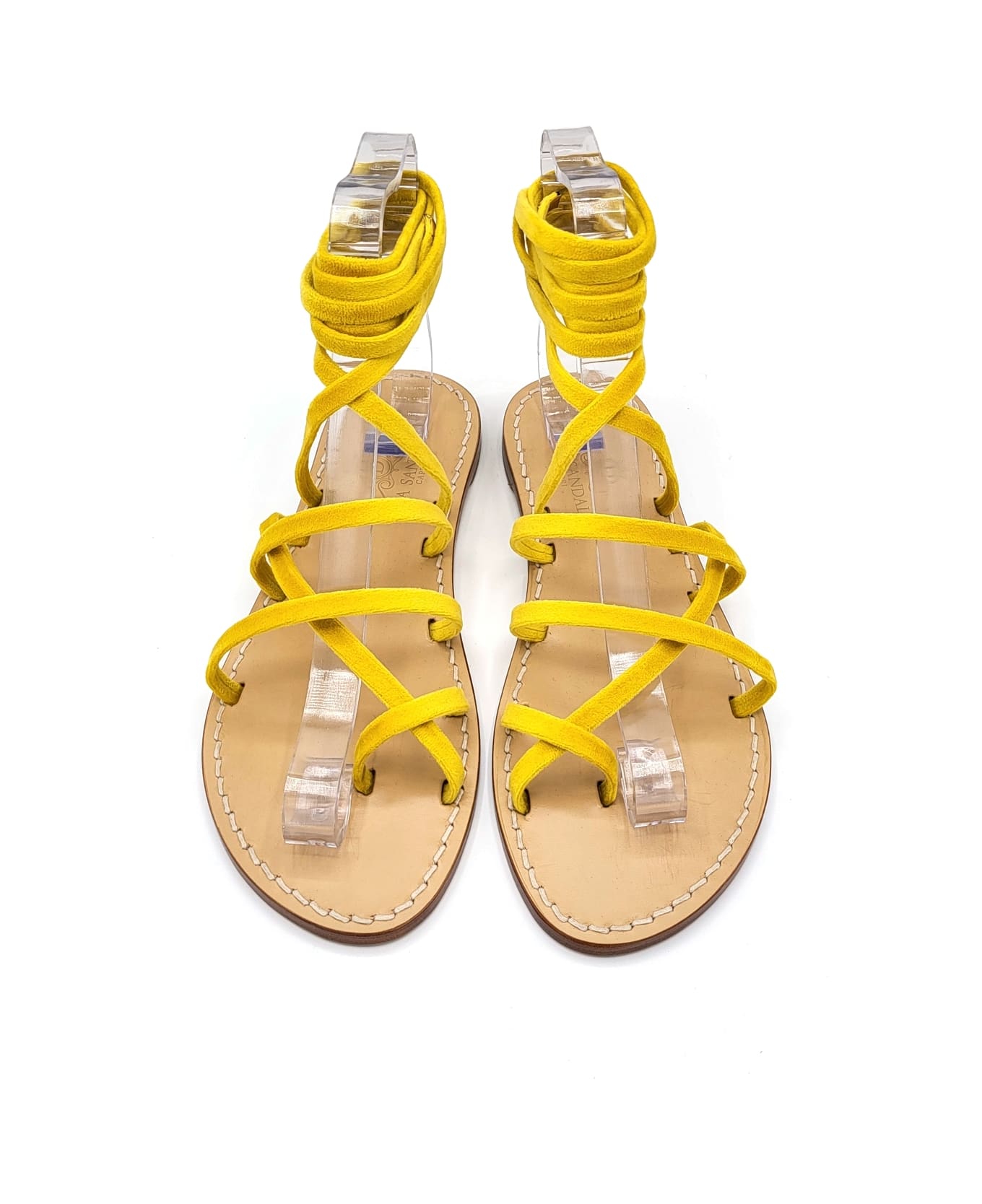 Dea Sandals Yellow Velvet Gladiator Sandals - yellow velvet