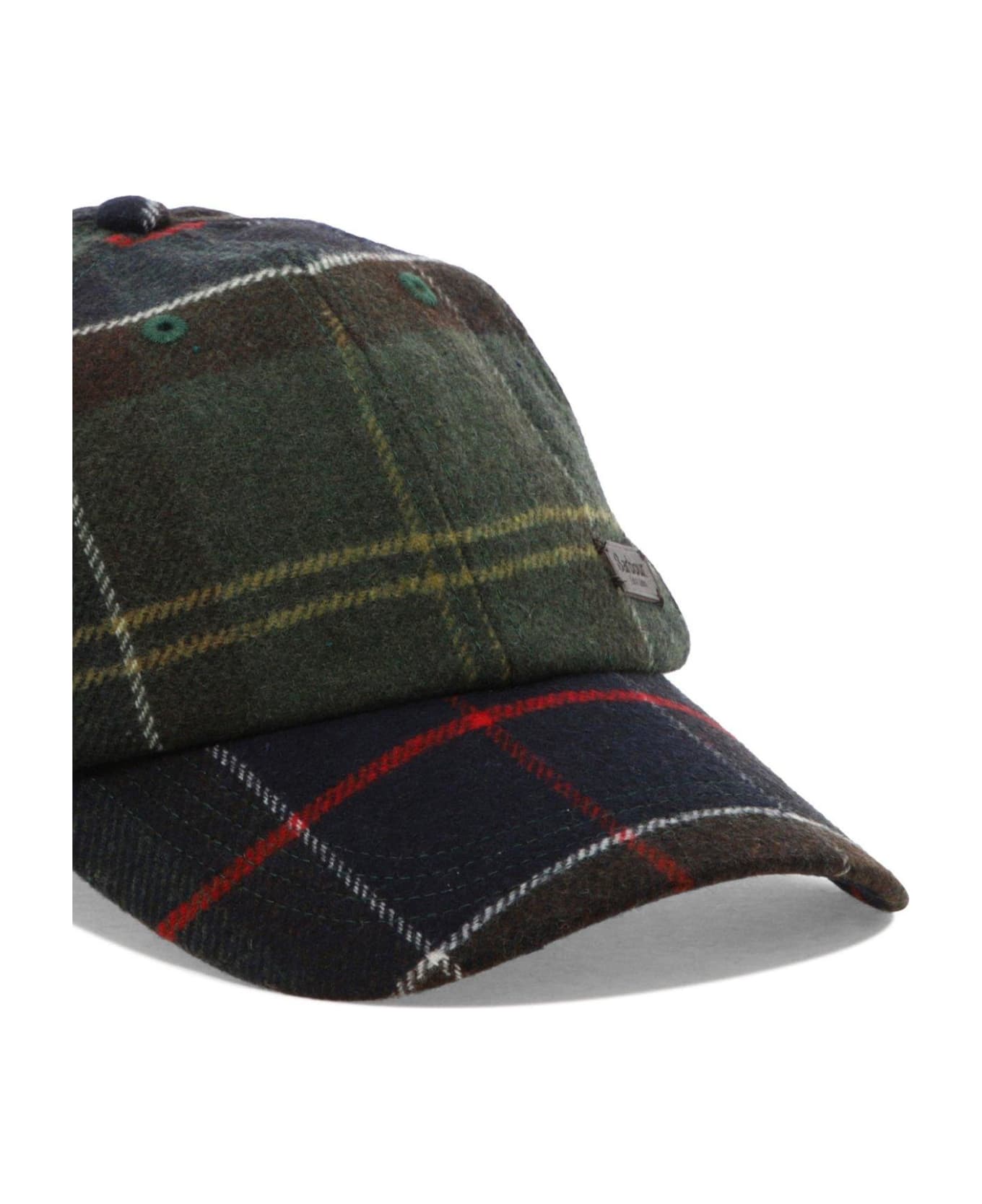 Barbour Check Pattern Baseball Cap - Verde / Blu