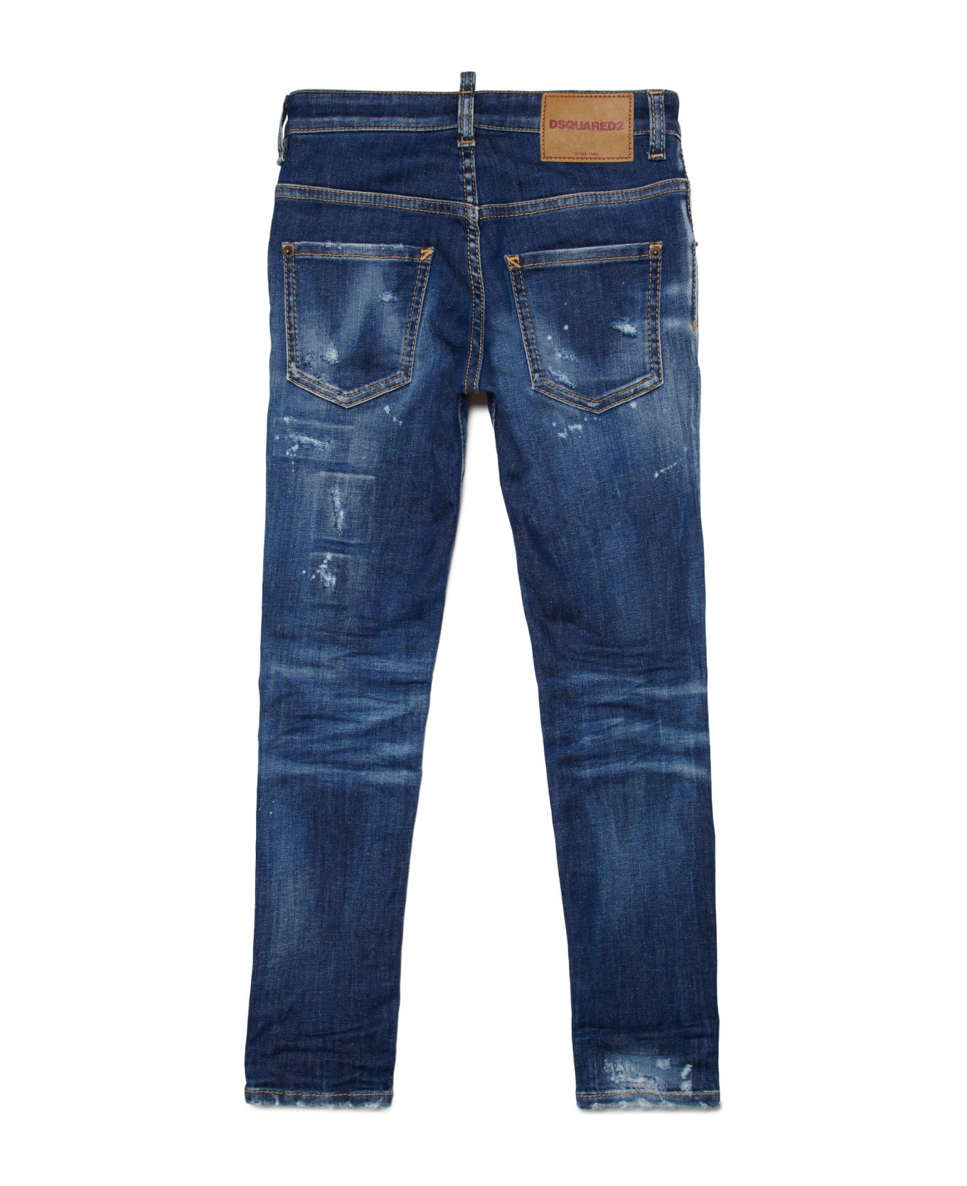 Dsquared2 D2p118lm Skater Jean Trousers Dsquared Dark Skinny Jeans With Spots And Breaks - Skater - Blue