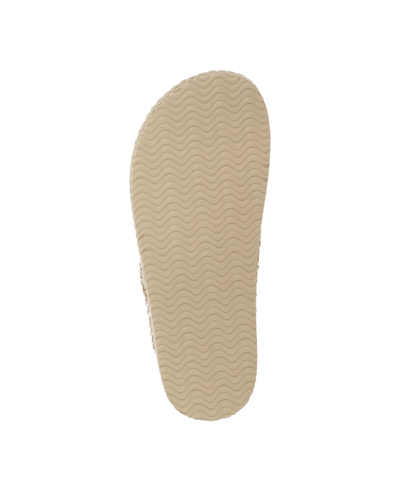 Mou Crisscross Flats In Beige Raffia - Golden
