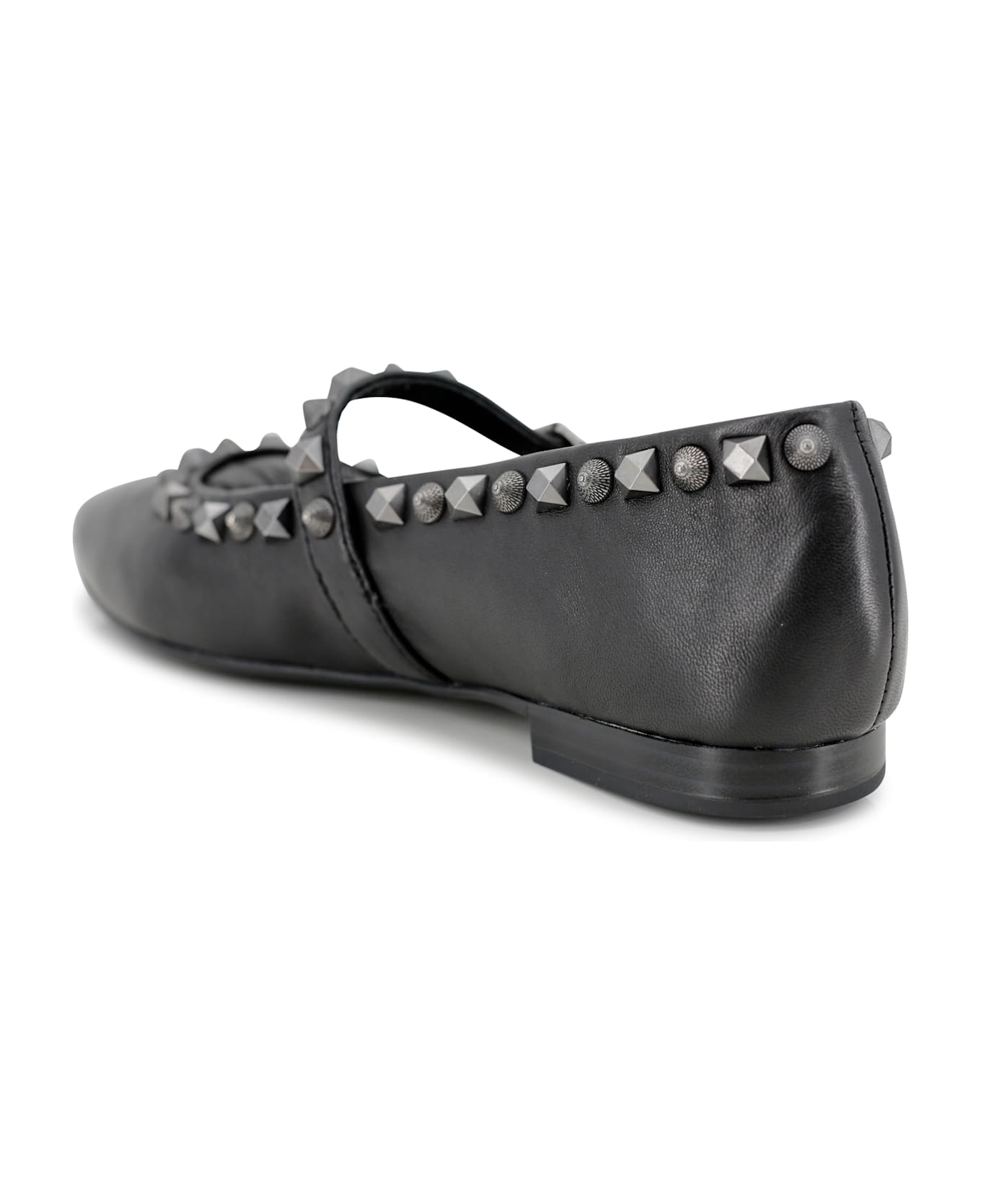 Ash Studded Ballerinas - Black