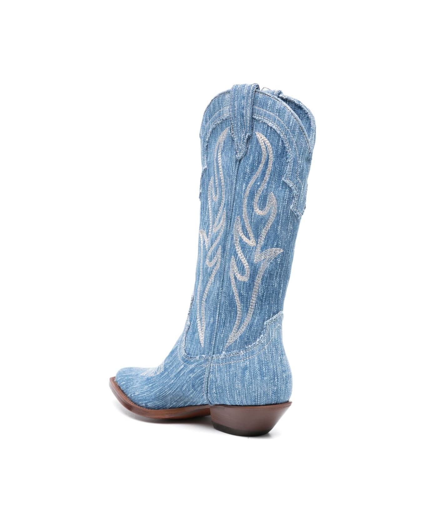 Sonora Denim Texan Boots - Clear Blue ブーツ