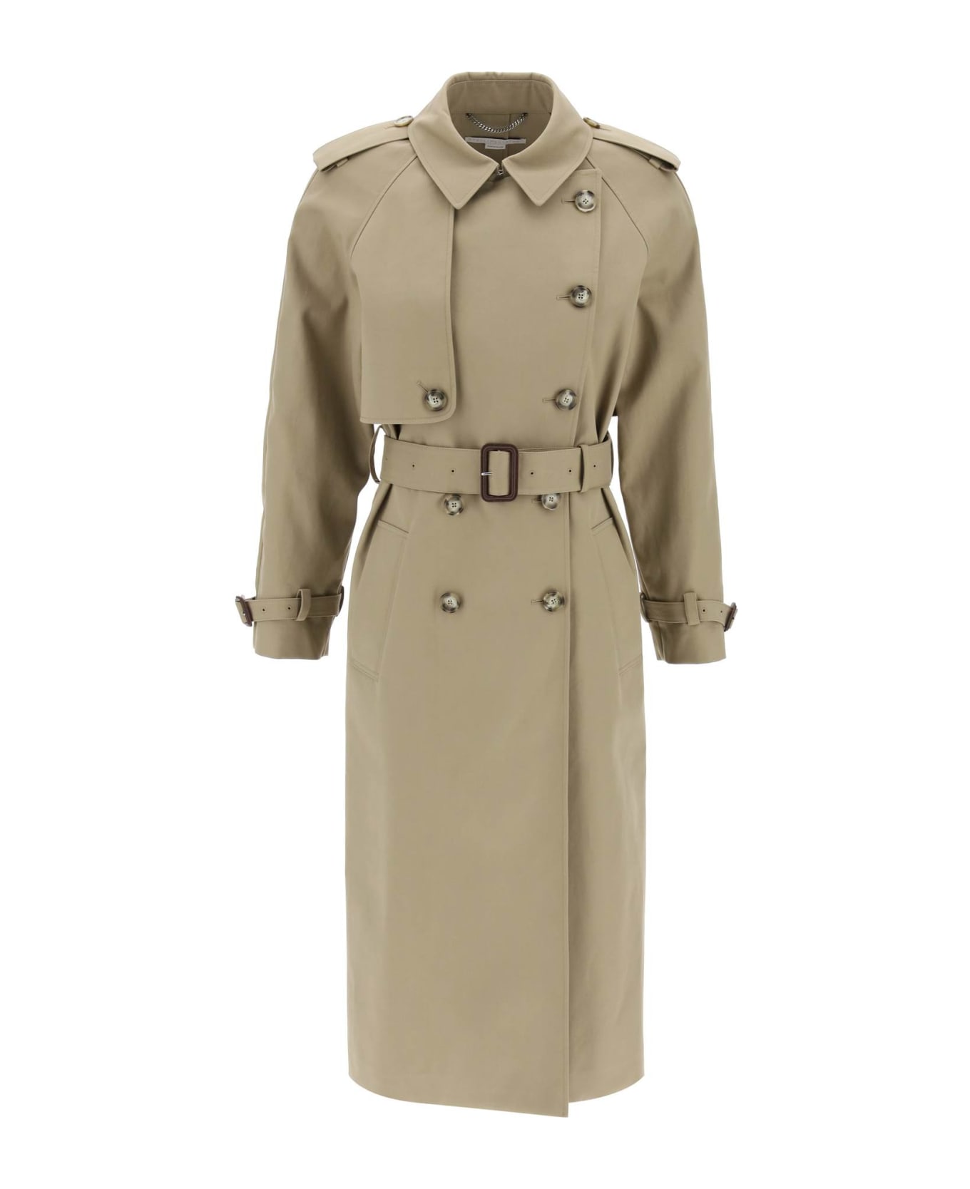 Stella McCartney Sustainable Cotton Double-breasted Trench - OLIVE (Khaki)