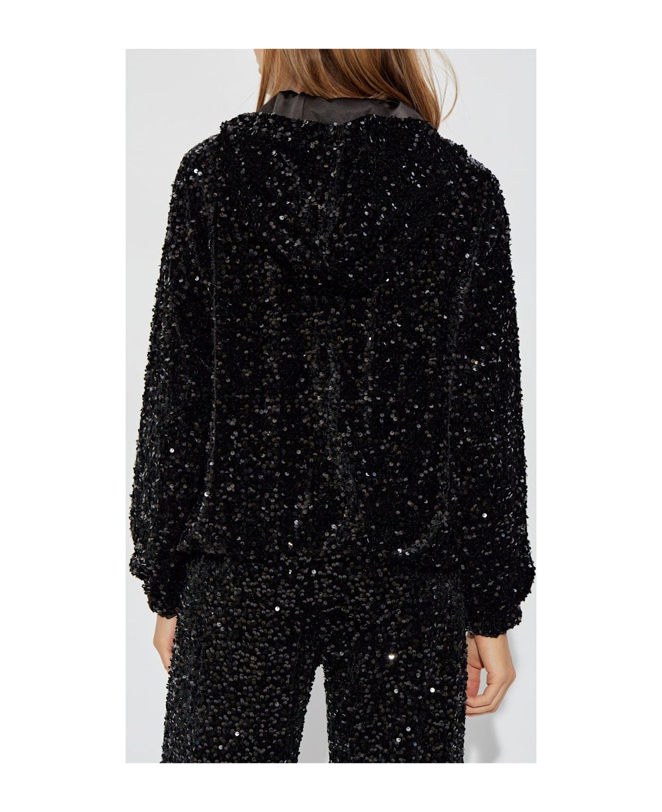 Emporio Armani Sequin Hooded Jacket - Nero