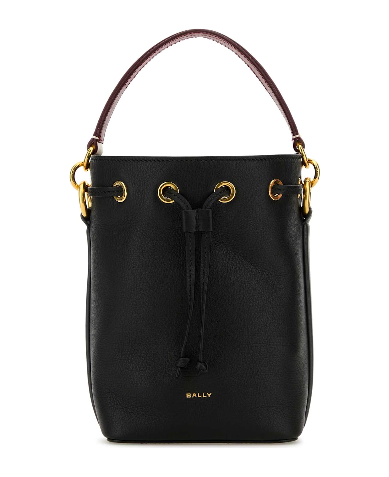 Bally Black Leather Small Code Bucket Bag - BLACKORO