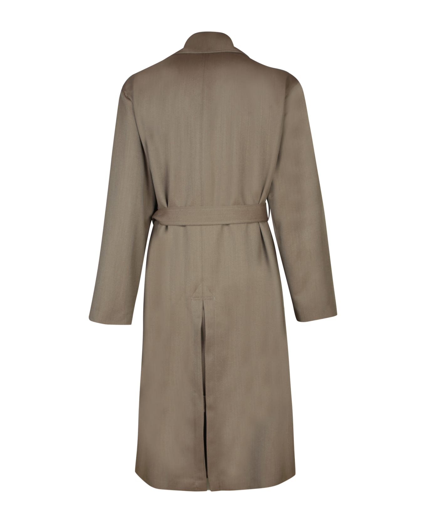 Lardini Beige Wool Trench Coat - Brown