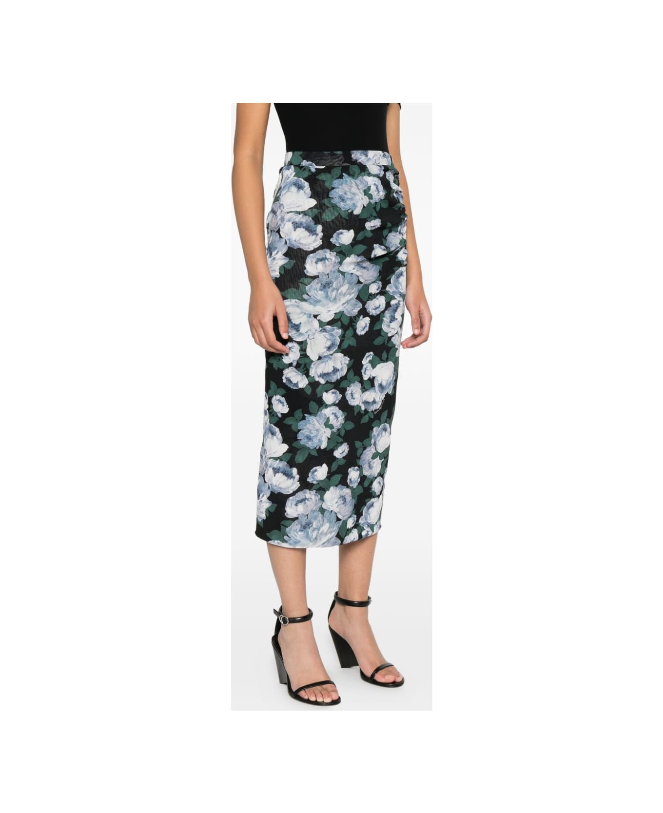 Stella McCartney Bunch Of Roses Long Skirt - Black