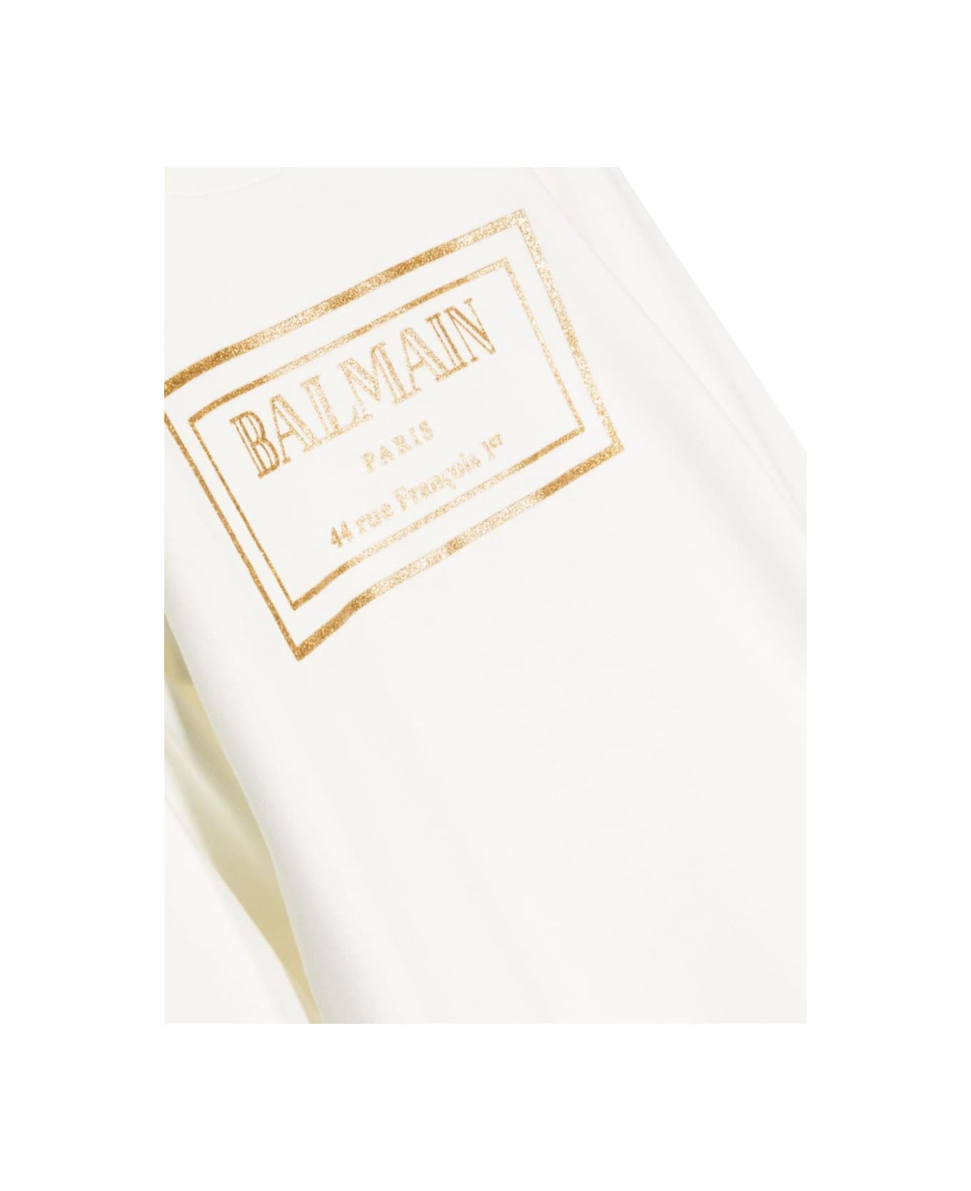 balmain cropped Sweatshirt Logo Dress - WHITE