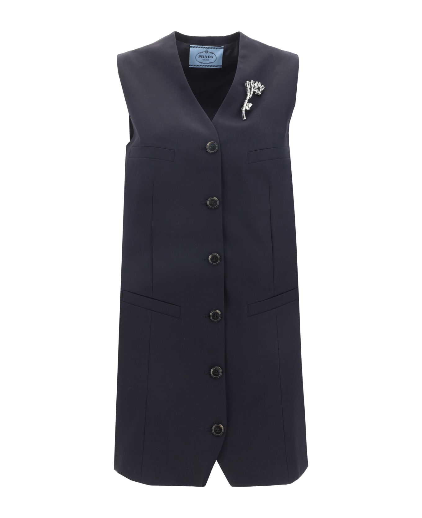 Prada Long Vest - Bleu