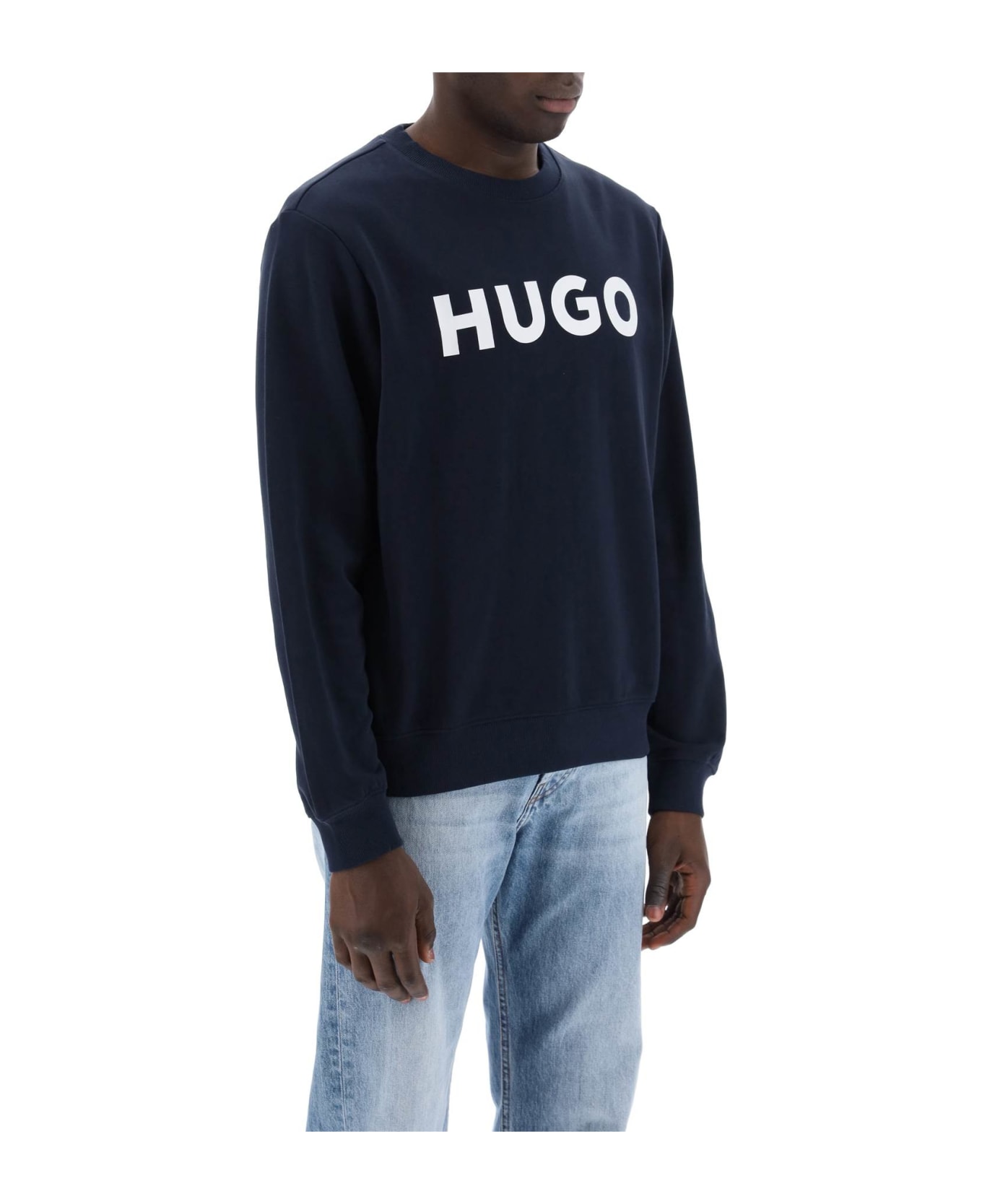 Hugo Boss Dem Logo Sweatshirt - DARK BLUE (Blue) フリース