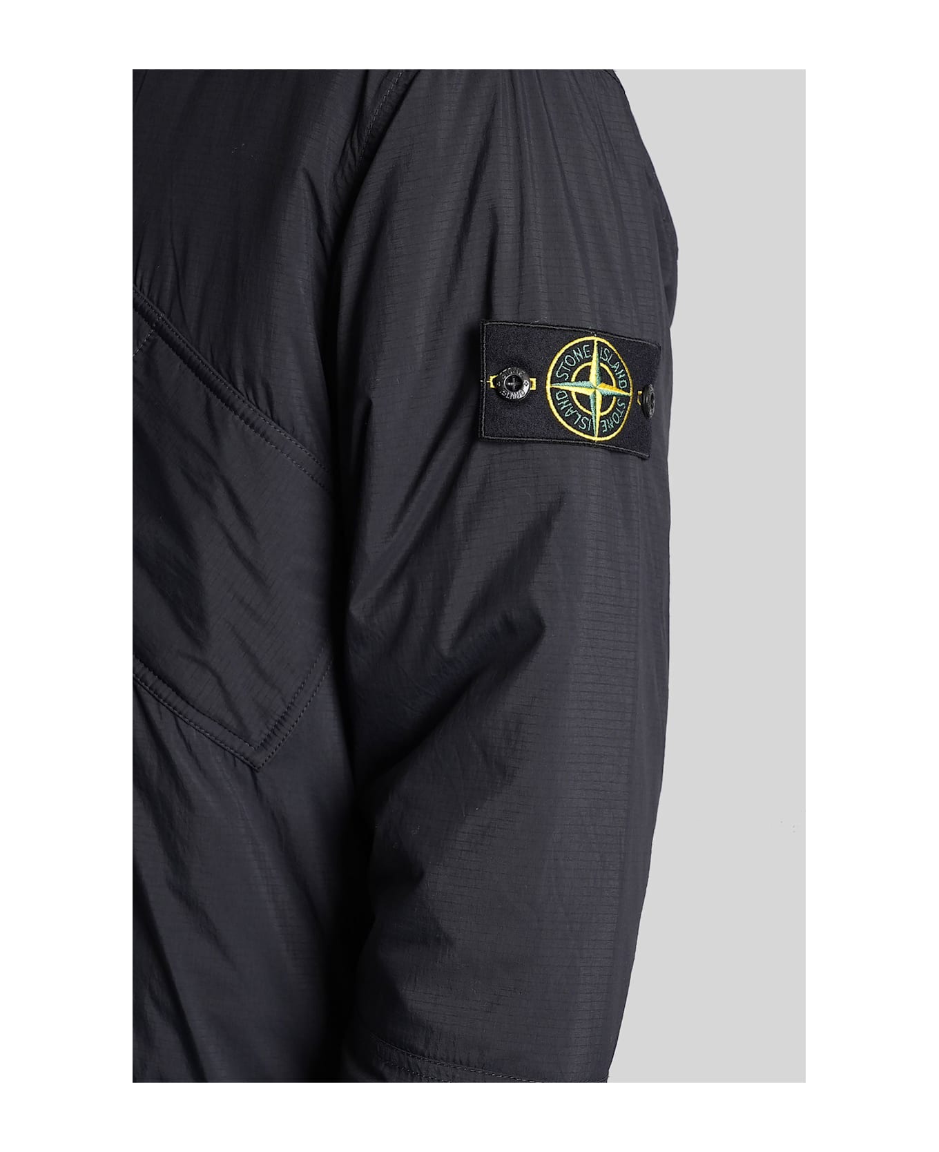 Stone Island Casual Jacket In Black Polyamide - black