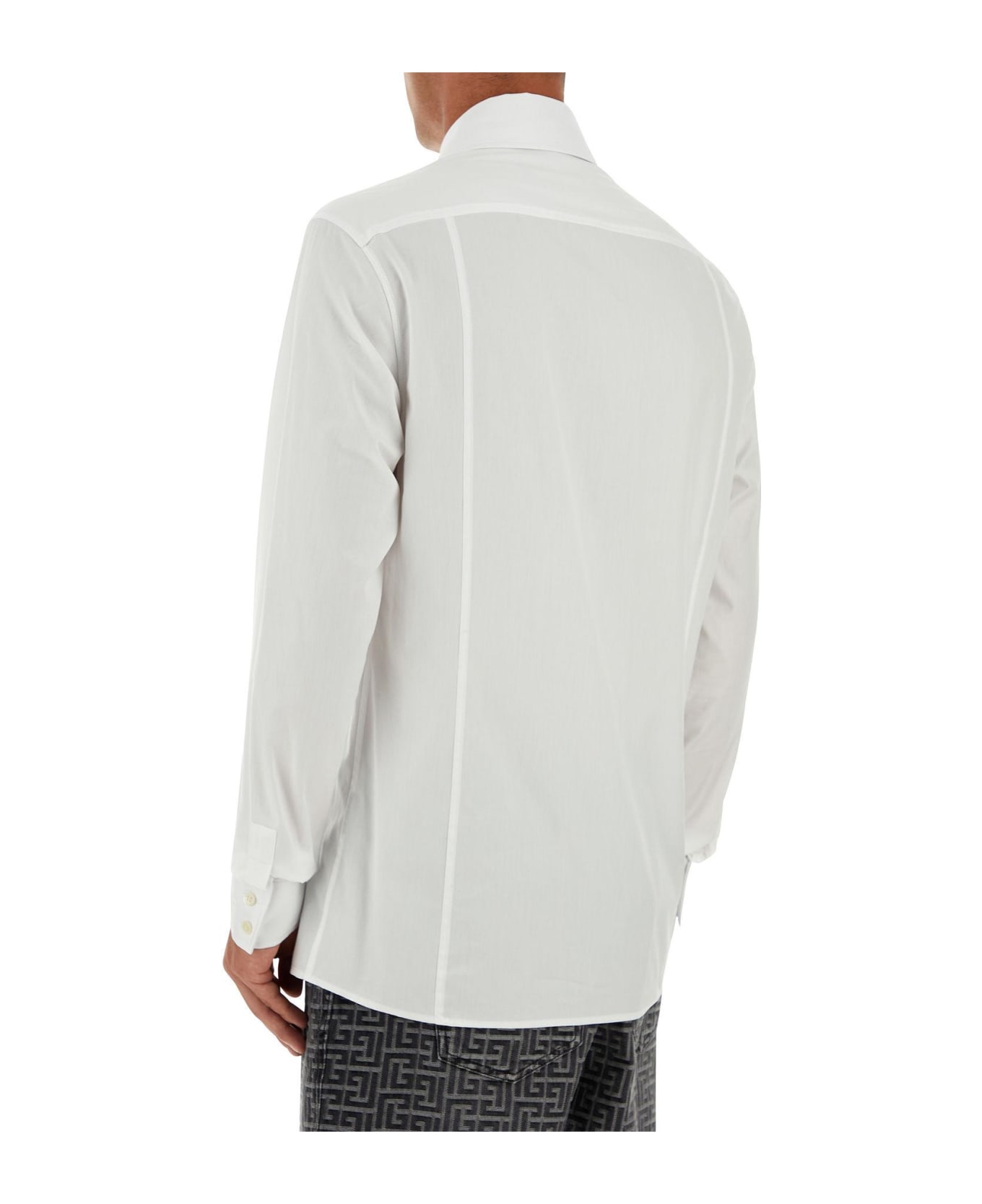 Balmain White Poplin Shirt - BLANC