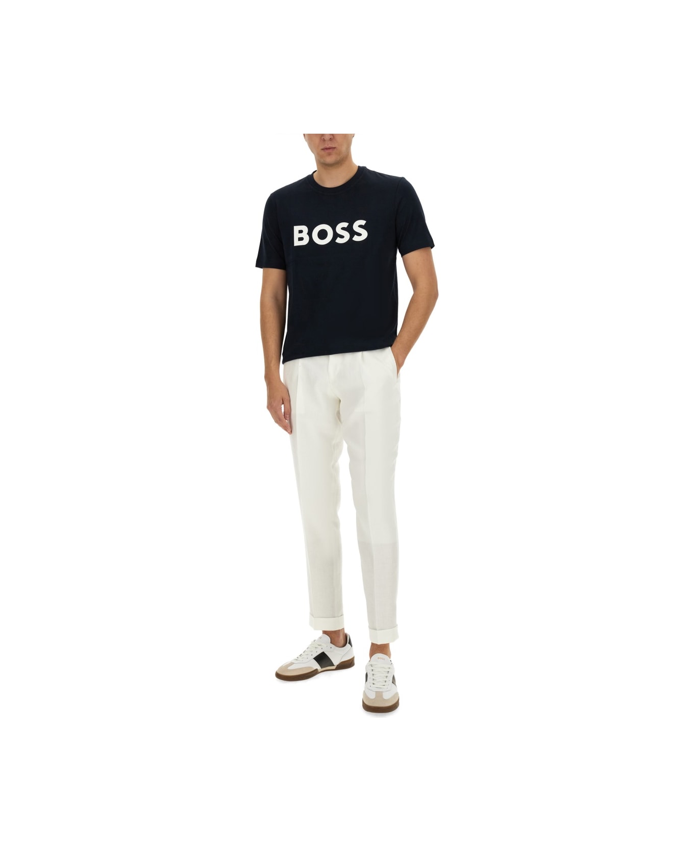 Hugo Boss Linen Pants - WHITE ボトムス