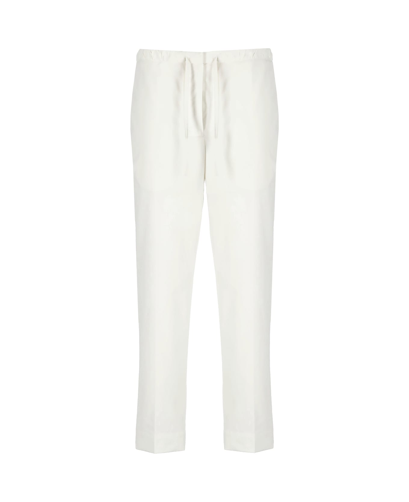 Jil Sander Cropped Cotton Trousers - Ivory