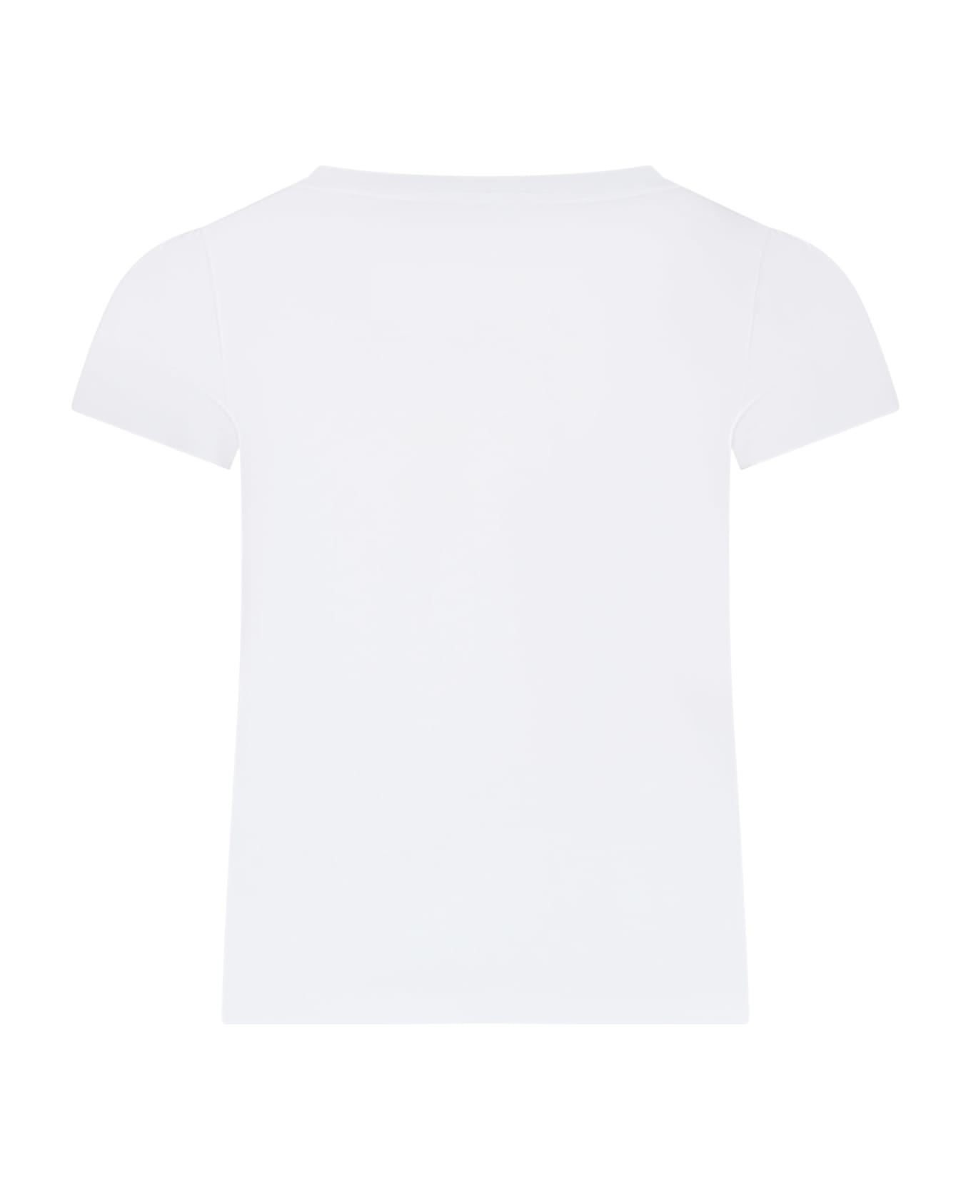 Bonpoint White T-shirt For Girl With Iconic Cherry - Upb Blanc Lait