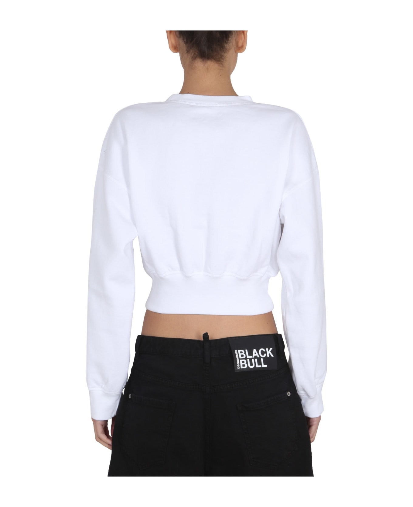 Dsquared2 Cropped Sweatshirt With Logo - White フリース