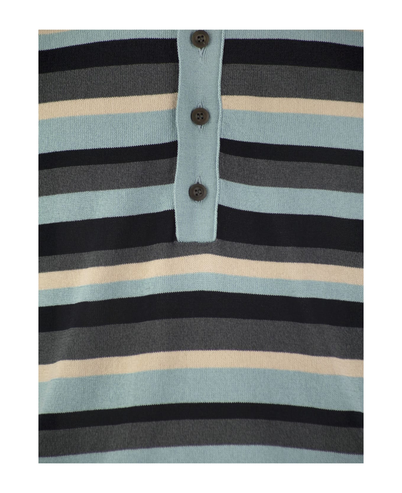 PT Torino Cotton And Viscose Polo Shirt - Grey/light Blue