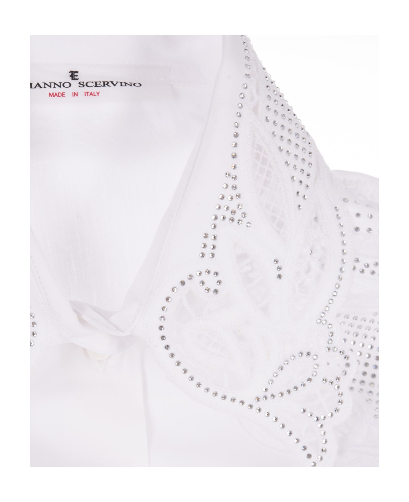 Ermanno Scervino White Over Shirt With Sangallo Lace Cut-outs - White