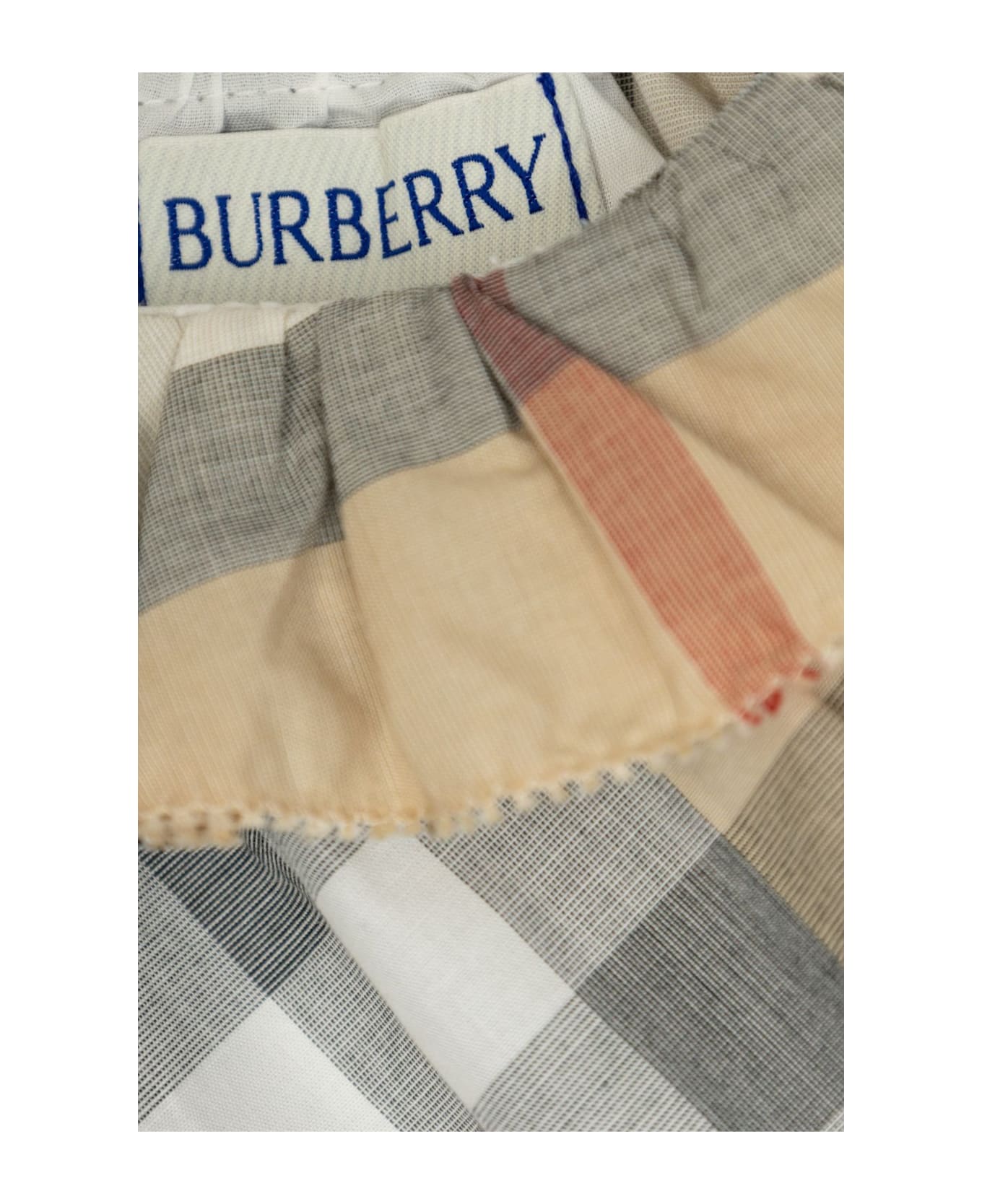 Burberry Checked Dress With Bloomers - NEUTRALS/GREY