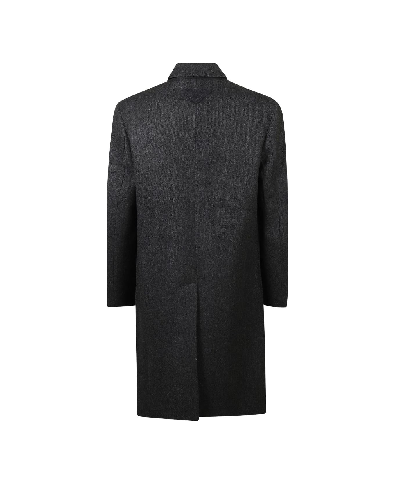 Prada Single-breasted Virgin Wool Coat - Grey