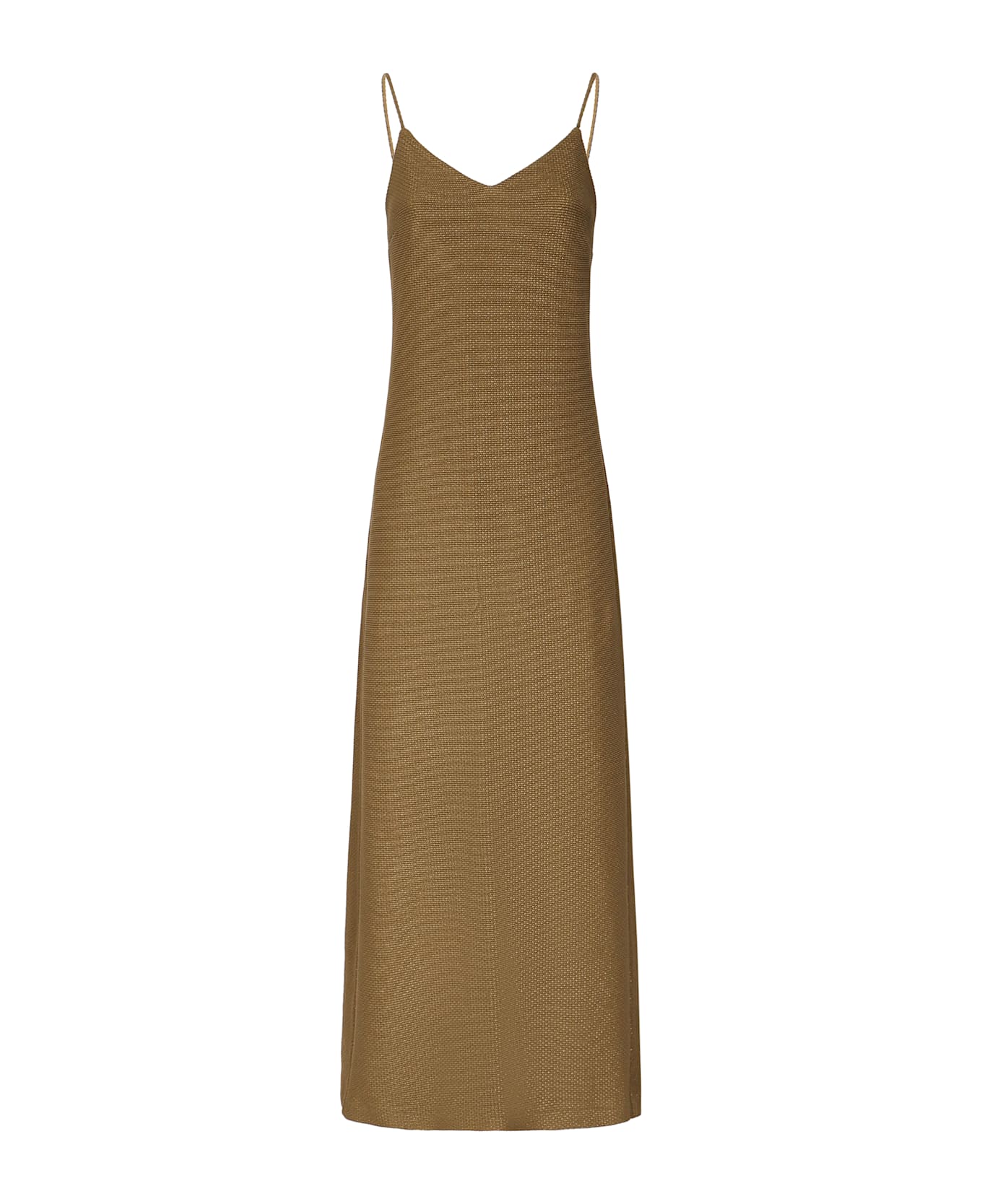 Max Mara Slip Dress In Jacquard Jersey - Verde oliva