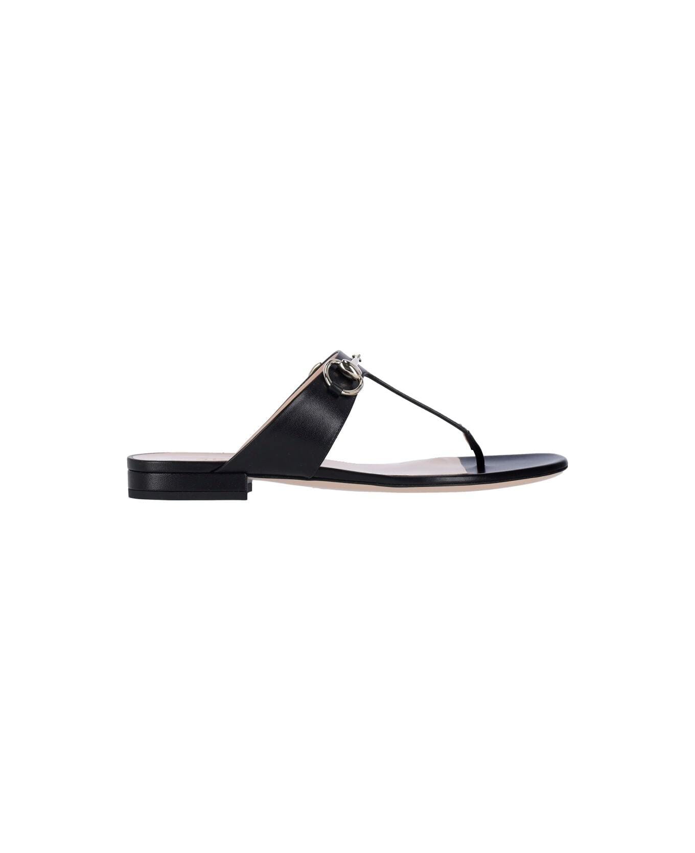 Gucci Sandals With Clamp - Black